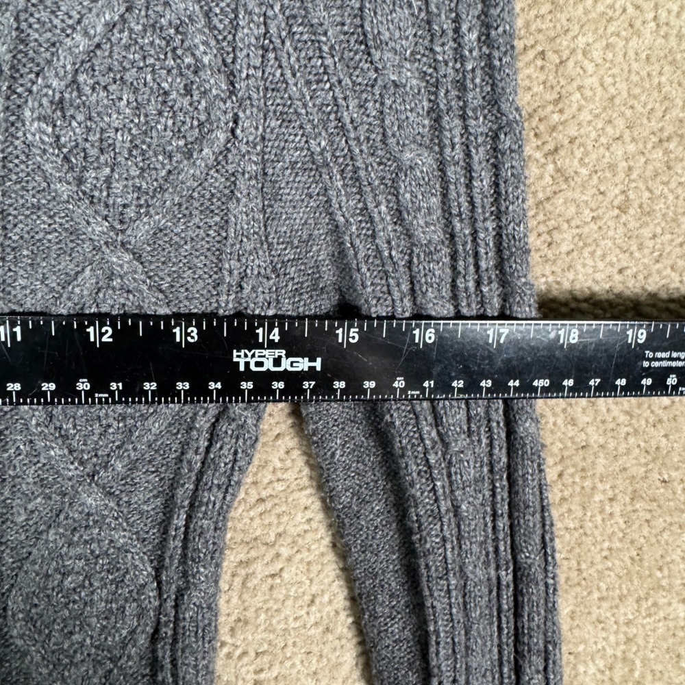 Abercrombie & Fitch Sweater Dress Womens XS Grey Cable Knit Y2K Vtg Long Sleeve - Picture 9 of 11